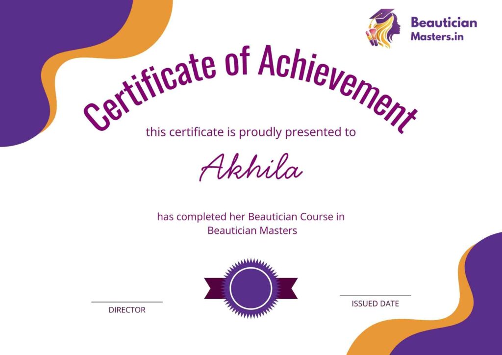 Beautician Course in Hyderabad Certificate