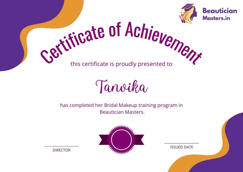 Bridal Makeup Course in Hyderabad Certification Image
